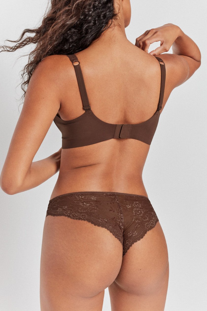 Mežģīņu biksītes brazilian šokolādes krāsa 1/0226 Gisela*