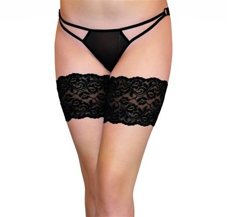 Dekoratīva mežģiņu kāju lenta pret augšstilbu berzi